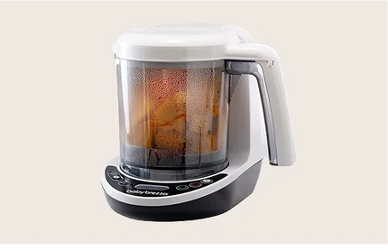 Automatically steams and blends homemade baby food in 1 easy step