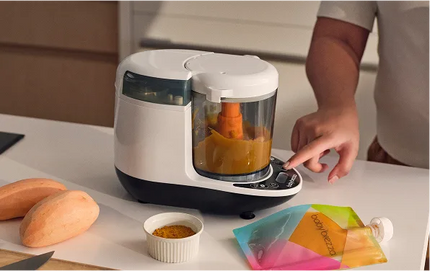 Makes 3.5 cups of homemade baby food in as little as 10 minutes