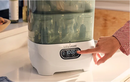 Automatically sterilizes and dries 